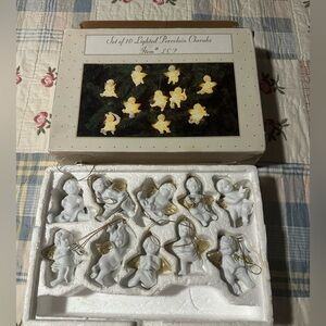 Vintage porcelain cherub light cover ornaments